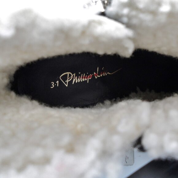 NWT$675 3.1 Phillip Lim Alexa Shearling-lined Leather Ankle Boots Zippers 8.5 - Picture 11 of 16